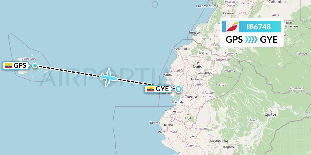 IB6748 Iberia Flight Map: Galapagos to Guayaquil