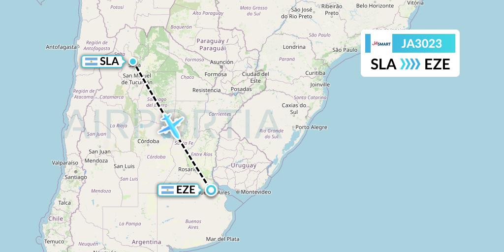 JA3023 JetSMART Flight Map: Salta to Buenos Aires