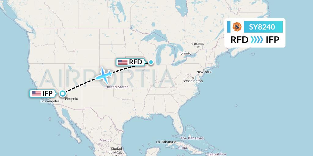 SY8240 Sun Country Airlines Flight Map: Chicago to Bullhead City