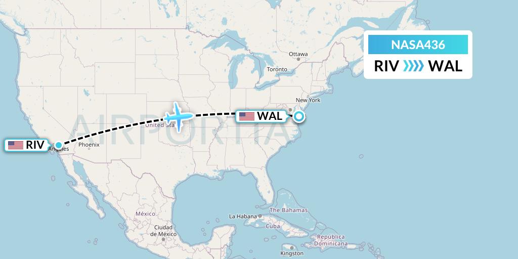 NASA436 Flight Status Nasair Riverside to Wallops Island (UEA436)