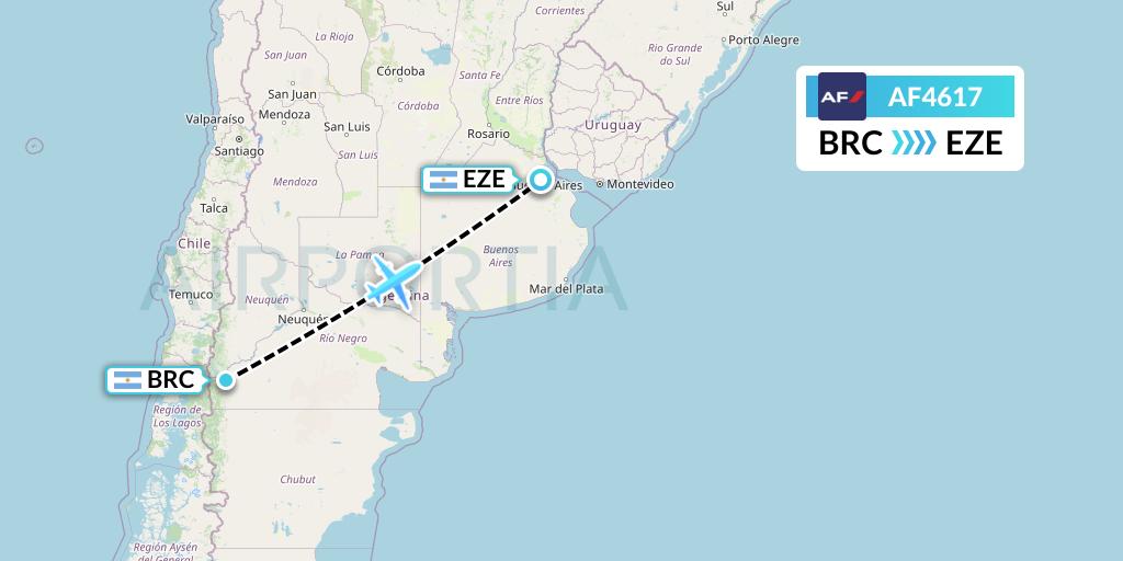 AF4617 Air France Flight Map: San Carlos de Bariloche to Buenos Aires