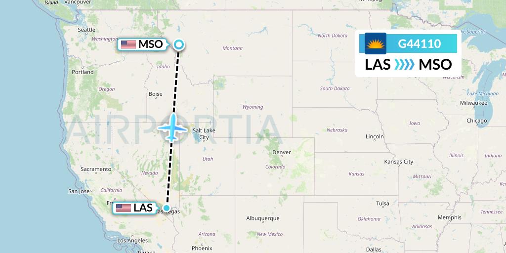G44110 Allegiant Air Flight Map: Las Vegas to Missoula