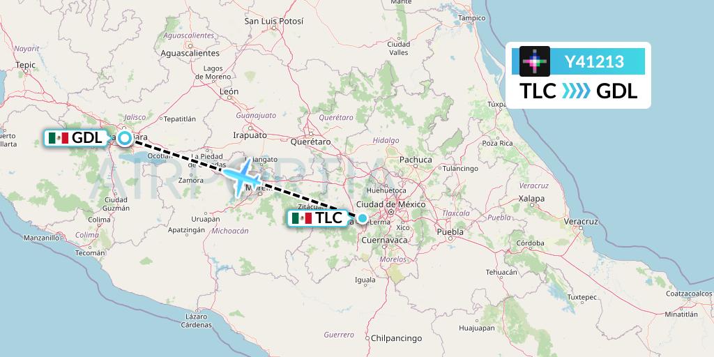 Y41213 Volaris Flight Map: Mexico City to Guadalajara