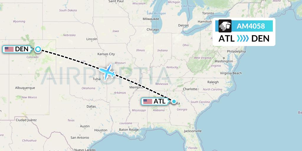 AM4058 Aeromexico Flight Map: Atlanta to Denver