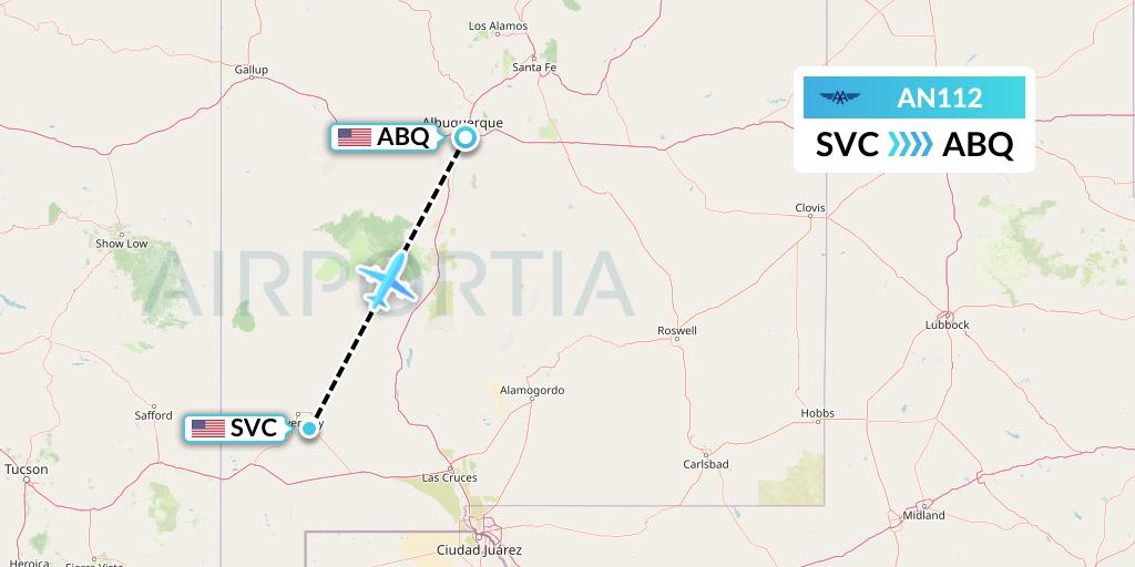 AN112 Advanced Air Flight Map: Silver City to Albuquerque