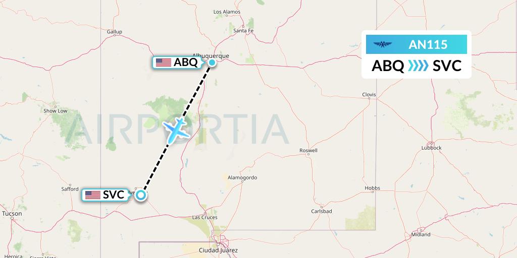 AN115 Advanced Air Flight Map: Albuquerque to Silver City