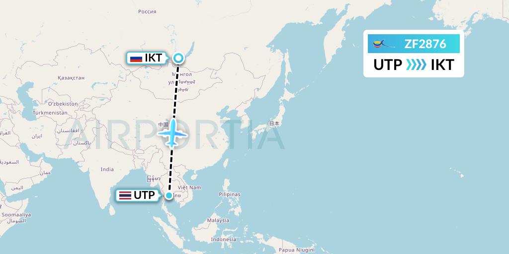 ZF2876 Azur Air Flight Map: Rayong to Irkutsk