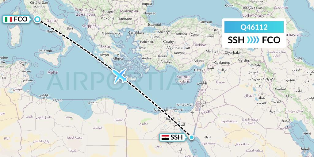 Q46112 Euroairlines Flight Map: Sharm el-Sheikh to Rome