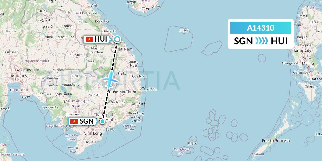 A14310 A.p.g. Distribution Systems Flight Map: Ho Chi Minh City to Hue