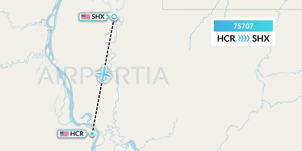 7S707 Ryan Air (USA) Flight Map: Holy Cross to Shageluk