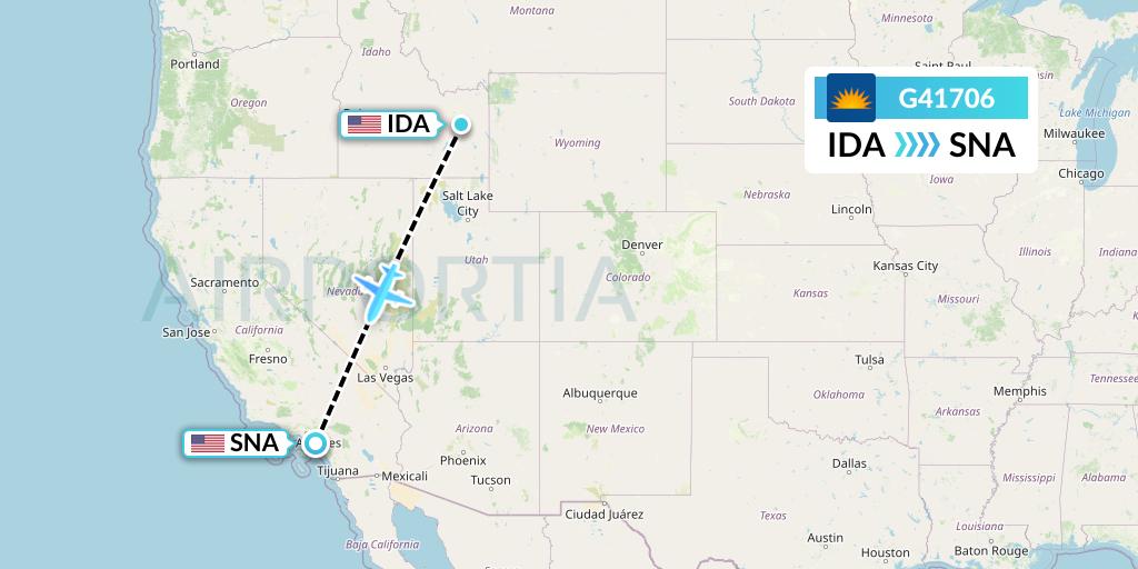 G41706 Allegiant Air Flight Map: Idaho Falls to Orange County