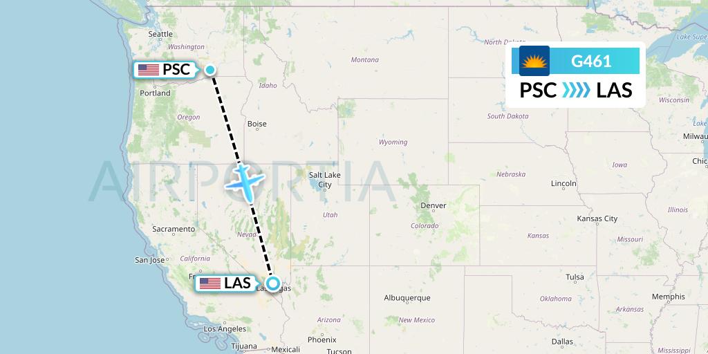 G461 Allegiant Air Flight Map: Pasco to Las Vegas