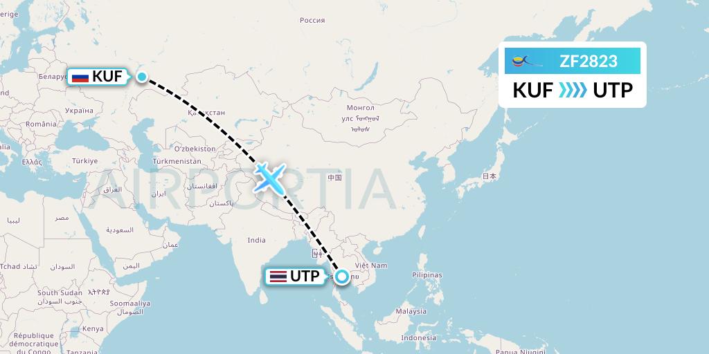 ZF2823 Azur Air Flight Map: Samara to Rayong