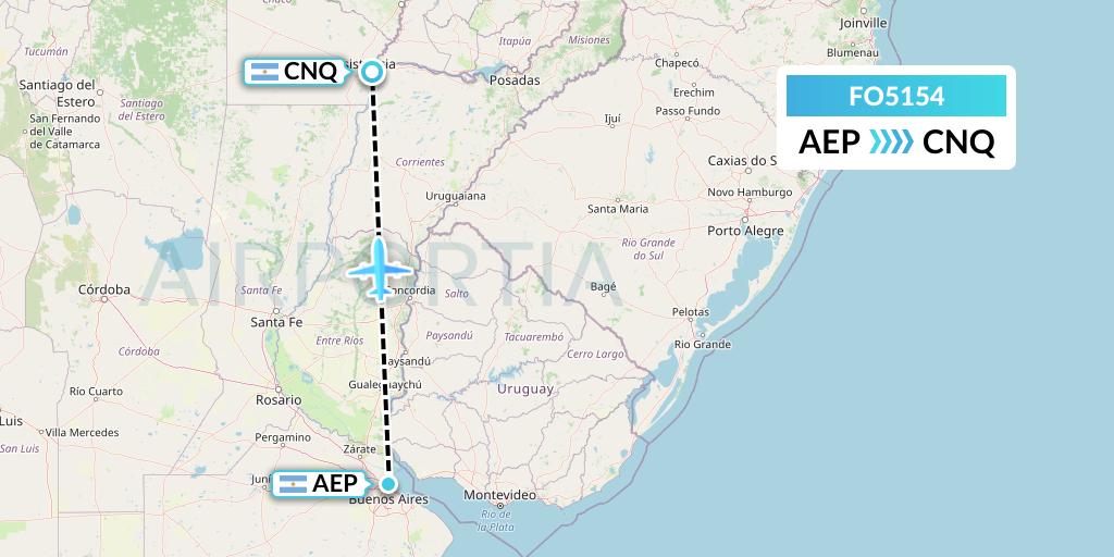 FO5154 Aero Flightops Uk Limited Flight Map: Buenos Aires to Corrientes