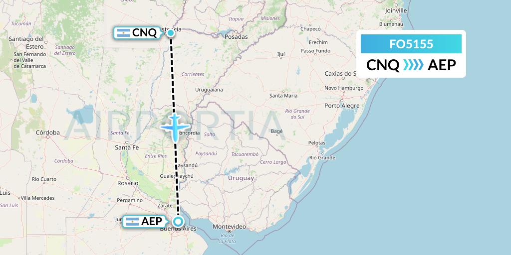 FO5155 Aero Flightops Uk Limited Flight Map: Corrientes to Buenos Aires