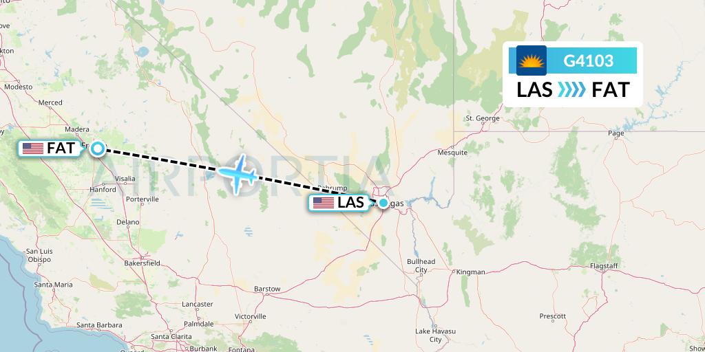 G4103 Allegiant Air Flight Map: Las Vegas to Fresno
