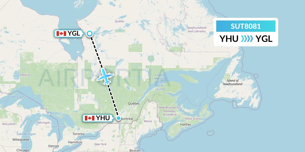 SUT8081 Summit Air Ltd. Flight Map: Montreal to La Grande Riviere