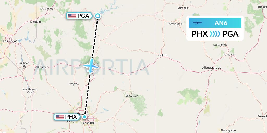 AN6 Advanced Air Flight Map: Phoenix to Page