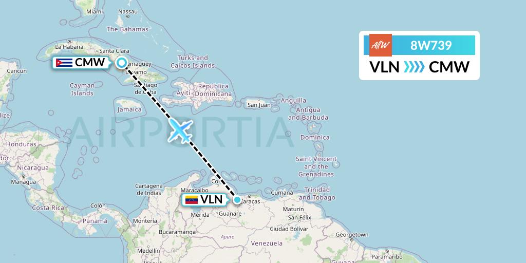 8W739 Fly AllWays Flight Map: Valencia to Camaguey