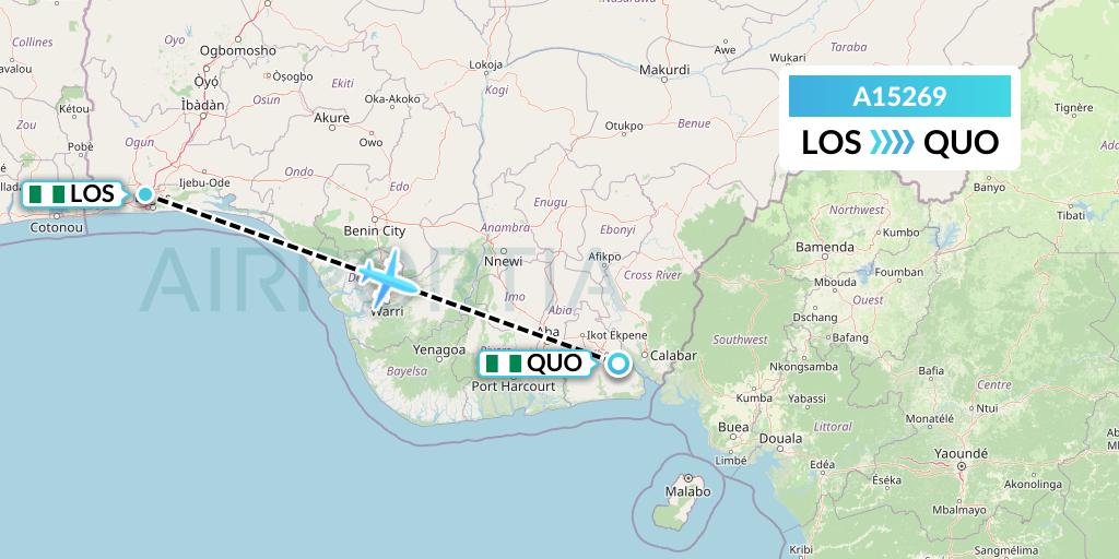 A15269 A.p.g. Distribution Systems Flight Map: Lagos to Uyo