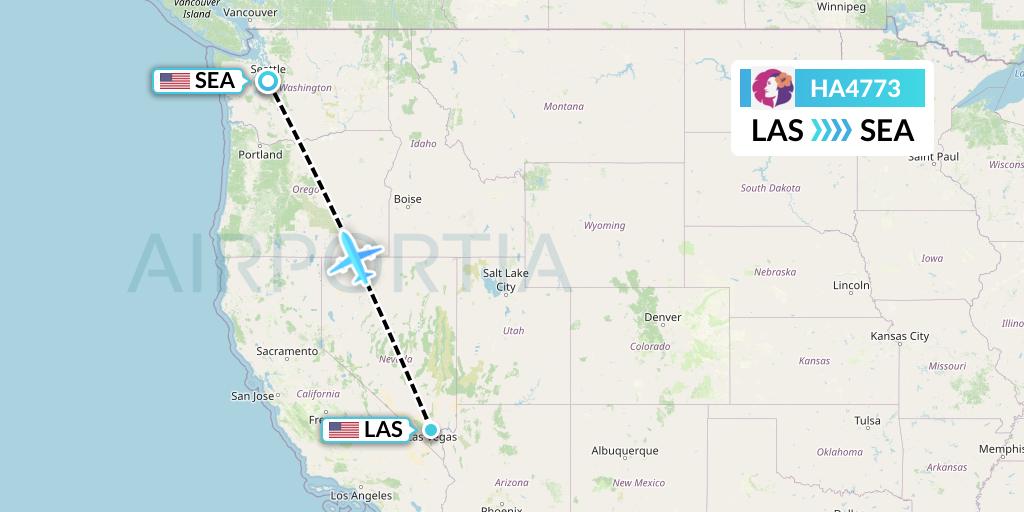 HA4773 Hawaiian Airlines Flight Map: Las Vegas to Seattle