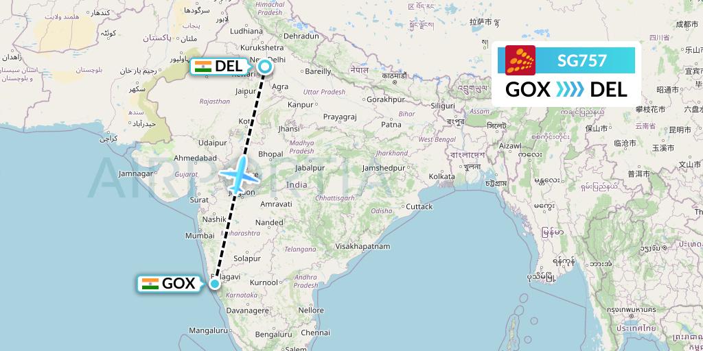 SG757 Flight Status SpiceJet: Goa to Delhi (SEJ757)