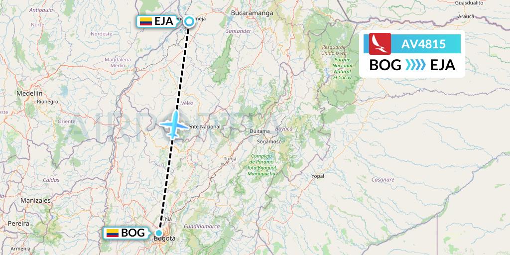 AV4815 Avianca Flight Map: Bogota to Barrancabermeja