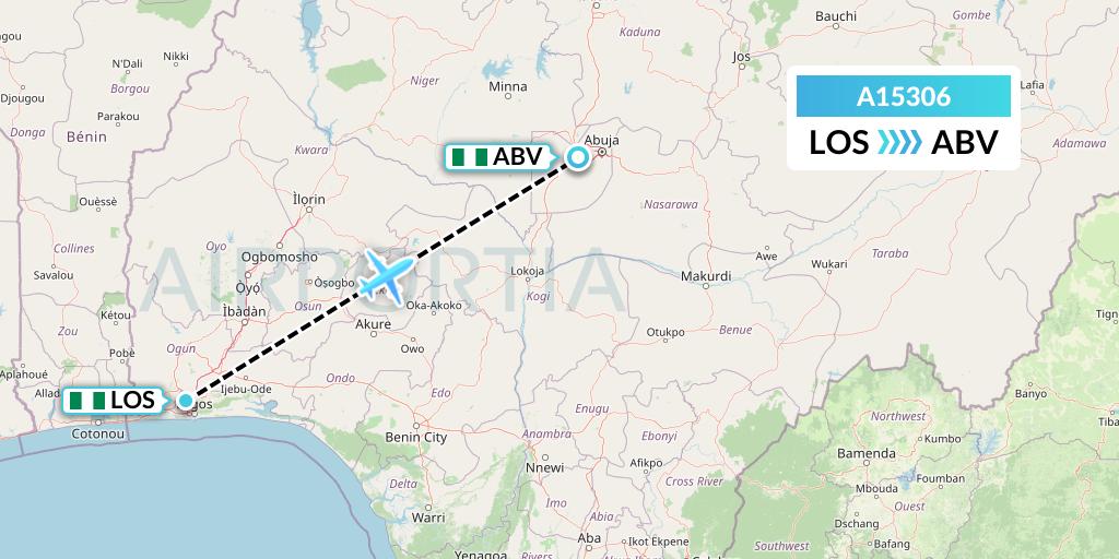 A15306 A.p.g. Distribution Systems Flight Map: Lagos to Abuja