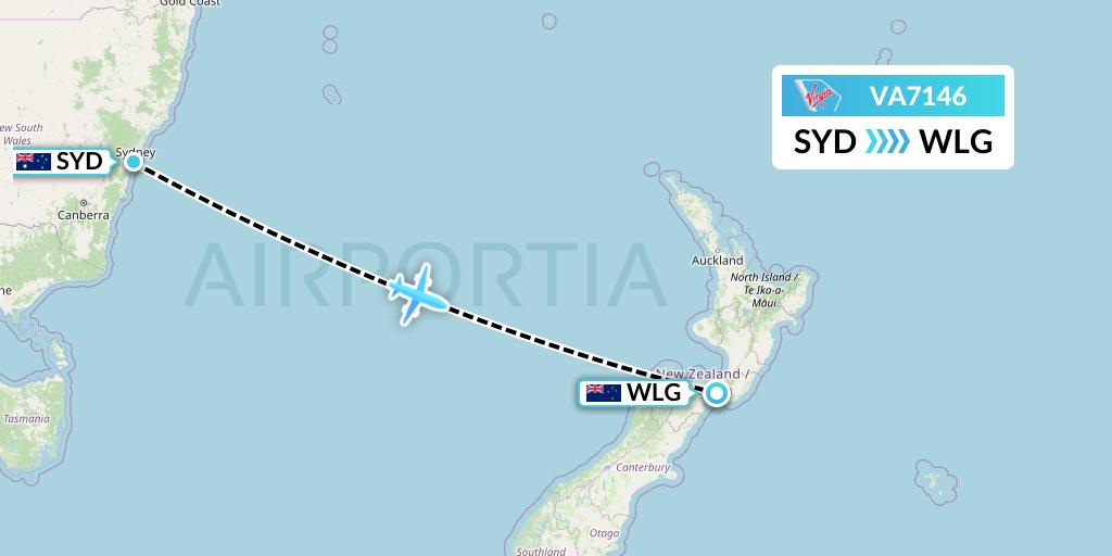 VA7146 Virgin Australia Flight Map: Sydney to Wellington