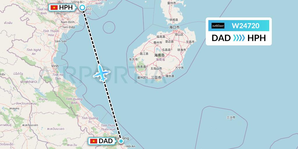 W24720 Flex Flight Flight Map: Da Nang to Haiphong