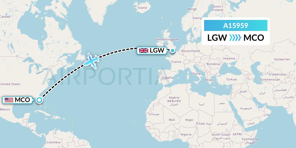 A15959 A.p.g. Distribution Systems Flight Map: London to Orlando