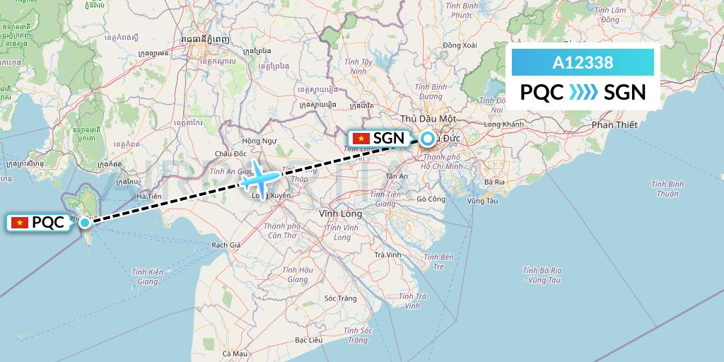 A12338 A.p.g. Distribution Systems Flight Map: Phu Quoc to Ho Chi Minh City