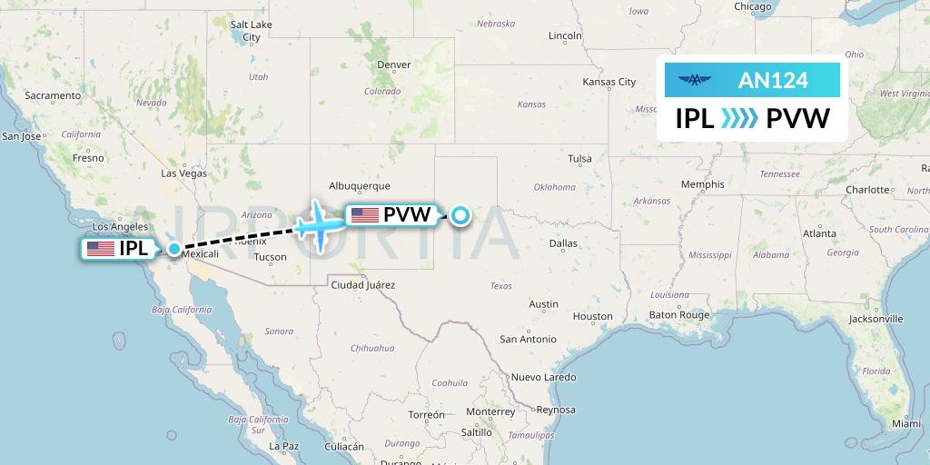 AN124 Advanced Air Flight Map: Imperial to Plainview