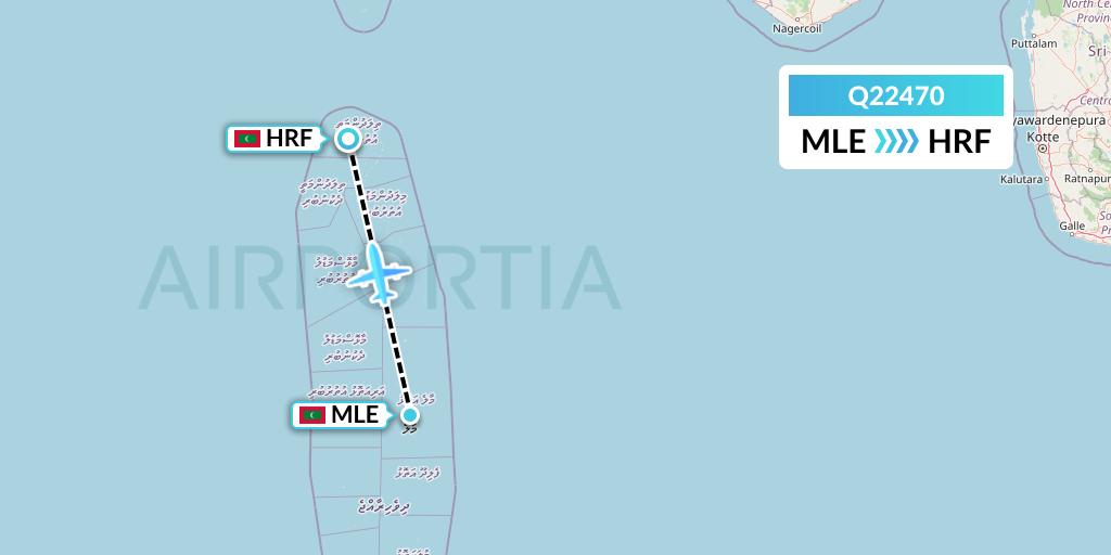 Q22470 Maldivian Flight Map: Male to Male