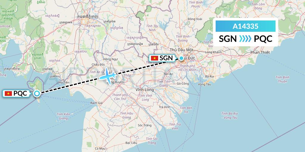 A14335 A.p.g. Distribution Systems Flight Map: Ho Chi Minh City to Phu Quoc