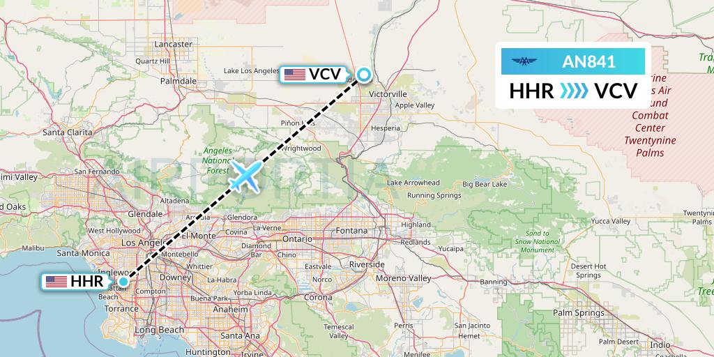 AN841 Advanced Air Flight Map: Hawthorne to Victorville
