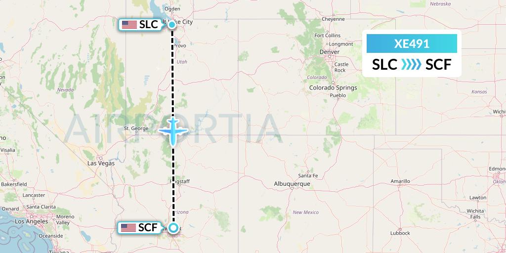 XE491 Jsx Flight Map: Salt Lake City to Scottsdale