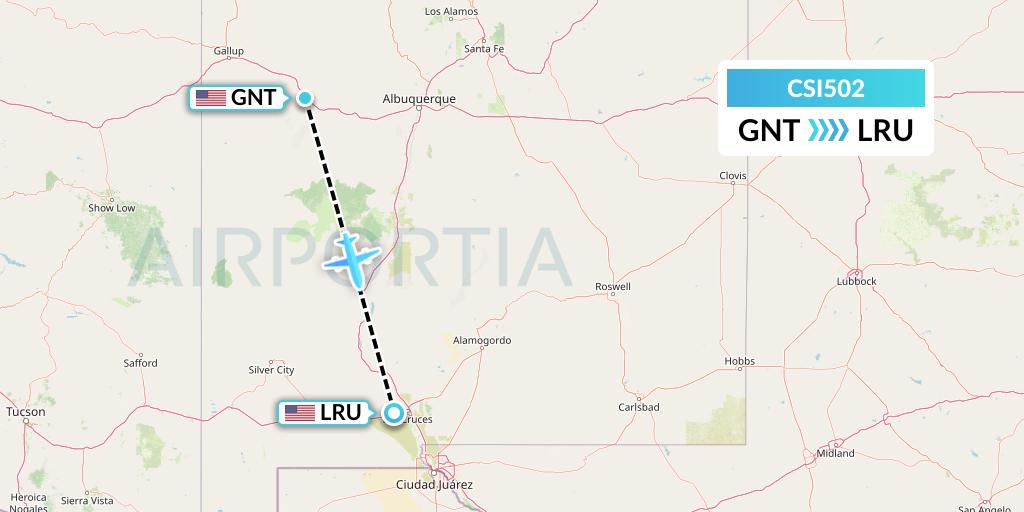 CSI502 Csi Aviation Flight Map: Grants to Las Cruces