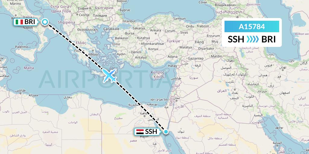 A15784 A.p.g. Distribution Systems Flight Map: Sharm el-Sheikh to Bari