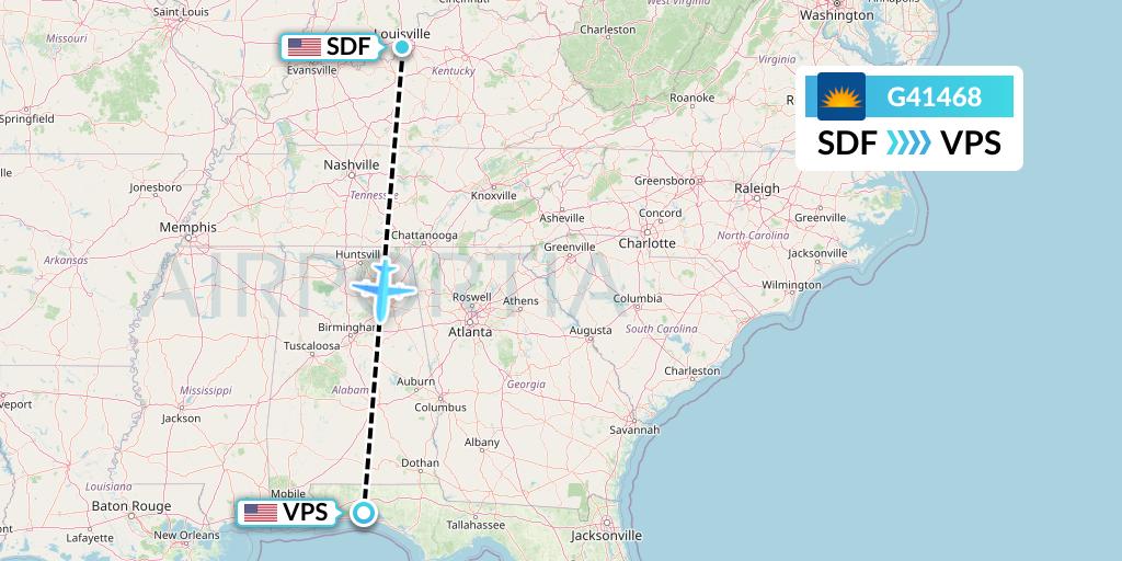 G41468 Allegiant Air Flight Map: Louisville to Valparaiso
