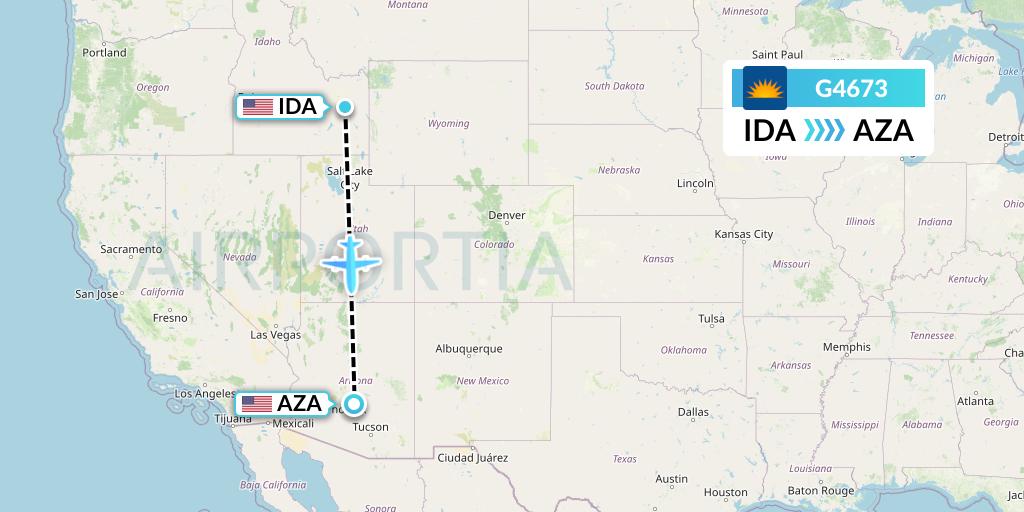 G4673 Allegiant Air Flight Map: Idaho Falls to Phoenix