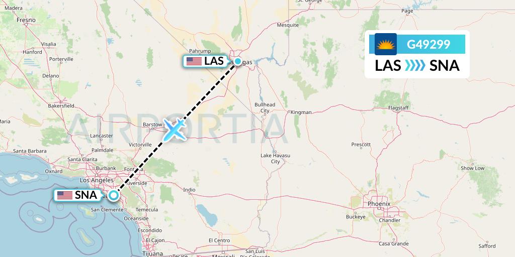 G49299 Allegiant Air Flight Map: Las Vegas to Orange County