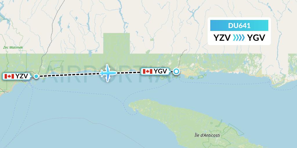 DU641 Sky Jet M.g. Inc Flight Map: Sept-Iles to Havre-Saint-Pierre