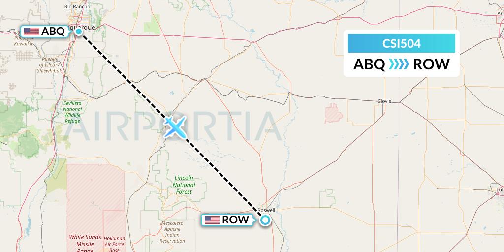 CSI504 Csi Aviation Flight Map: Albuquerque to Roswell