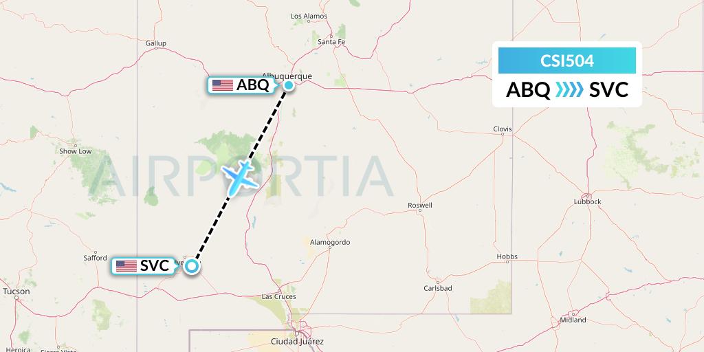 CSI504 Csi Aviation Flight Map: Albuquerque to Silver City