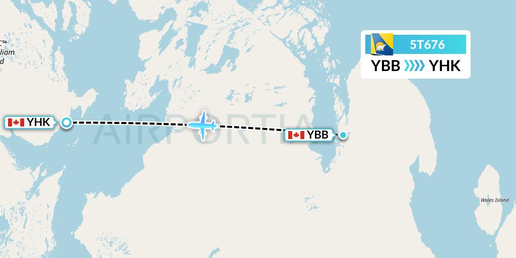 5T676 Canadian North Flight Map: Kugaaruk to Gjoa Haven