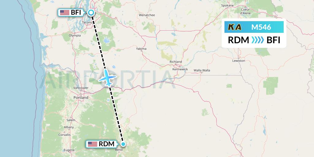 M546 Kenmore Air Flight Map: Redmond to Seattle
