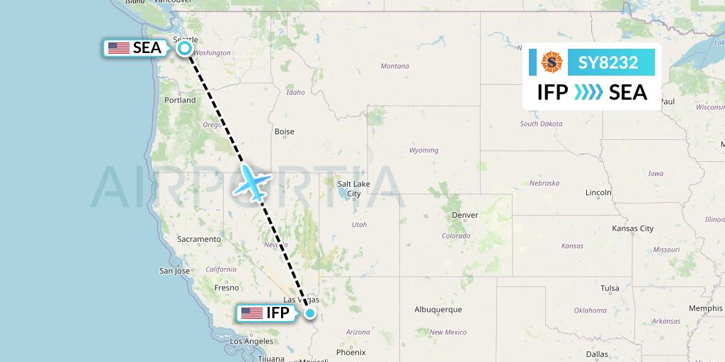 SY8232 Sun Country Airlines Flight Map: Bullhead City to Seattle