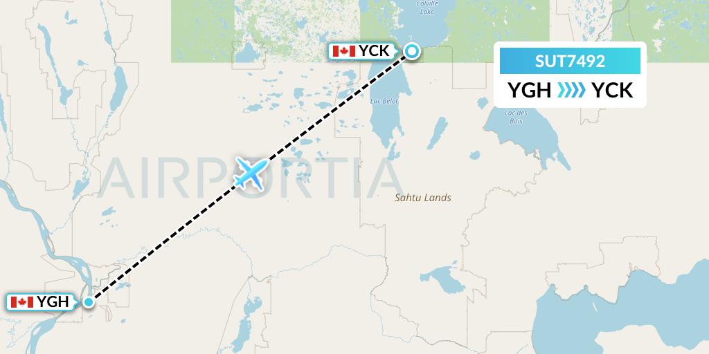 SUT7492 Summit Air Ltd. Flight Map: Fort Good Hope to Colville Lake