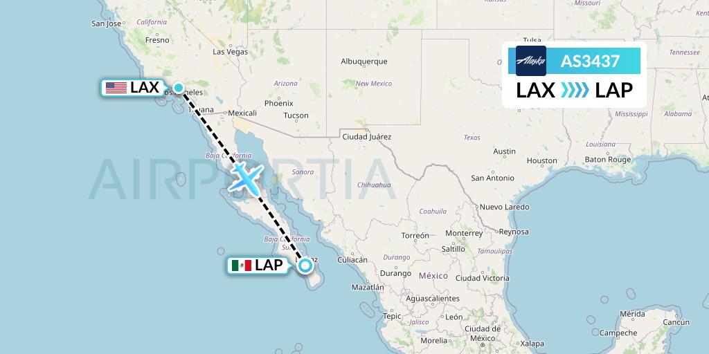 AS3437 Alaska Airlines Flight Map: Los Angeles to La Paz